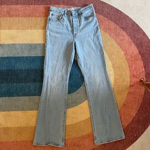 Levis light wash Ribcage Boot bootcut jeans